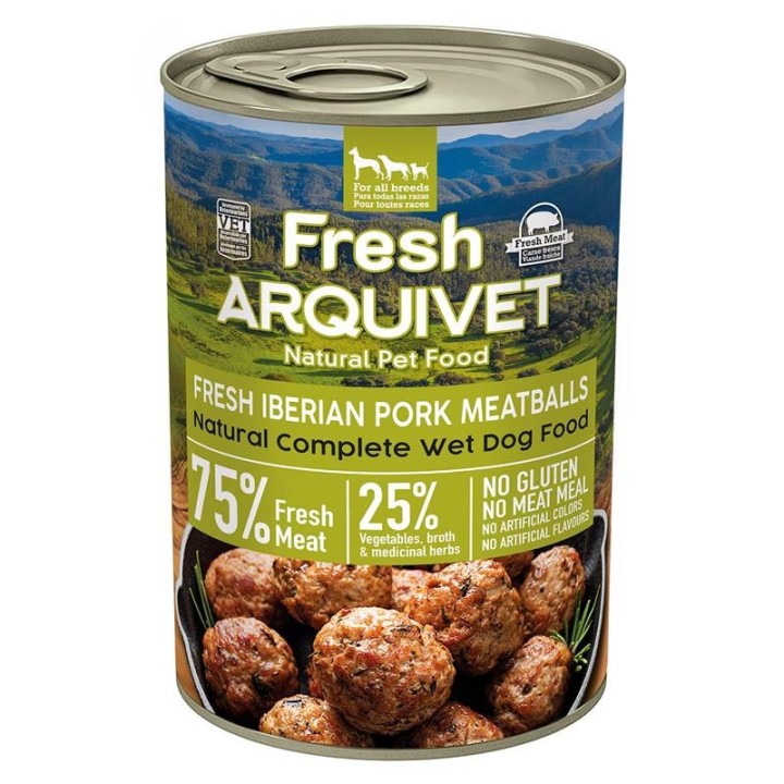 ARQUIVET Fresh Polpette di maiale Iberico - cibo umido per cani - 400g