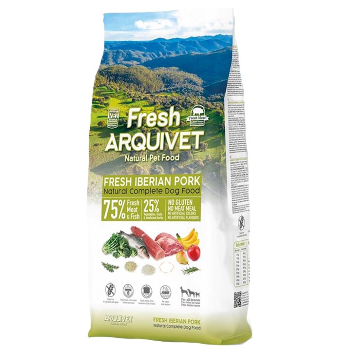 ARQUIVET Fresh Maiale Iberico e pesce - cibo semi-umido per cani - 10kg