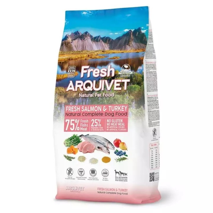 ARQUIVET Fresh Salmone con tacchino - cibo semi-umido per cani - 10 kg