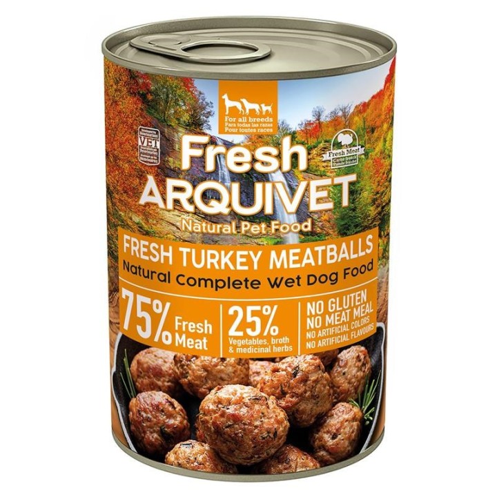 ARQUIVET Fresh Polpette di tacchino - cibo umido per cani - 400g