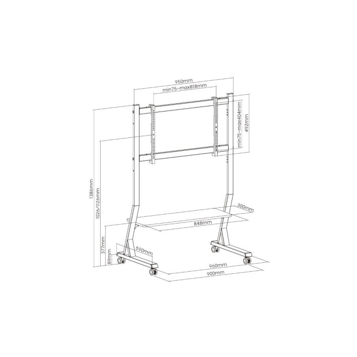 ART SD-22 SUPPORTO MOBILE + SUPPORTO LCD/LED TV 45-90 60KG