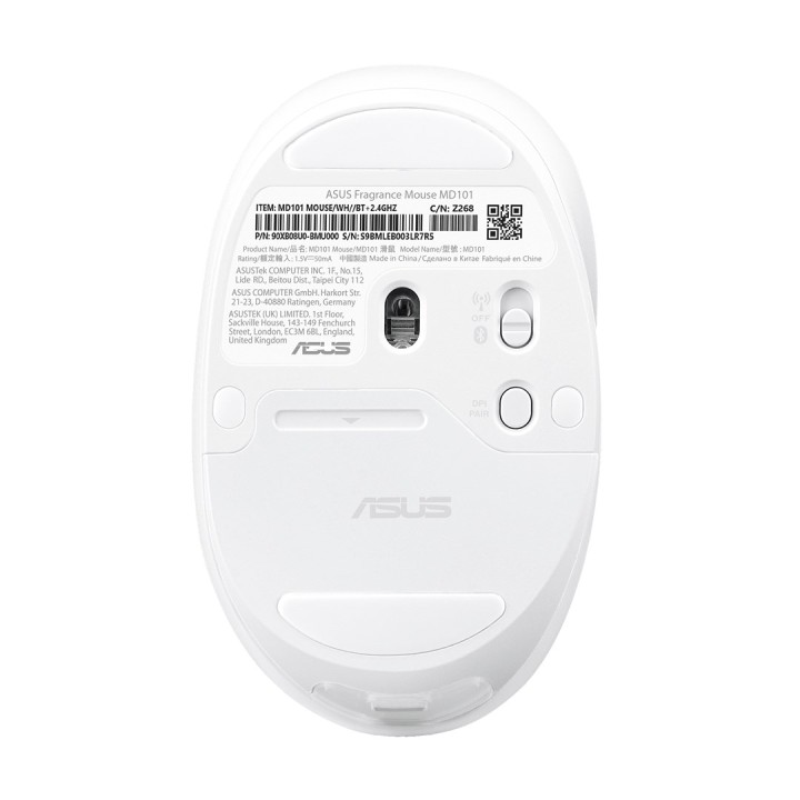 ASUS Mouse Fragranza MD101 Home Ambidestro RF Wireless + Bluetooth Ottico 2400 DPI