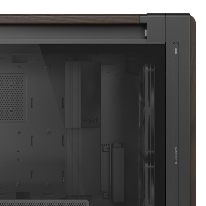 ASUS ProArt PA602 Edizione Legno Moderno Nero - Pannello in Vetro Temperato Midi Tower Legno Nero