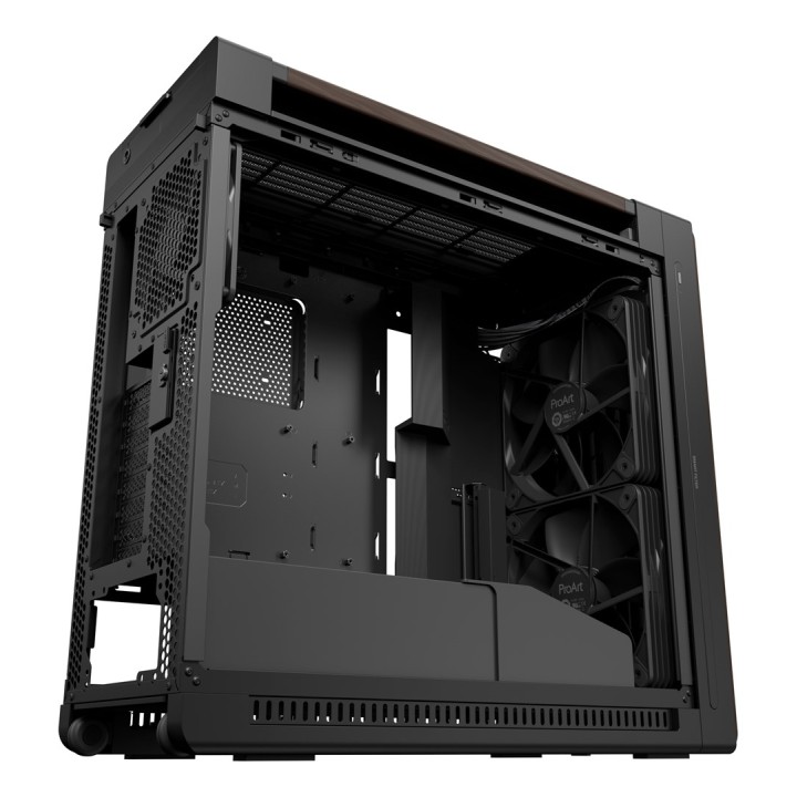 ASUS ProArt PA602 Edizione Legno Moderno Nero - Pannello in Vetro Temperato Midi Tower Legno Nero