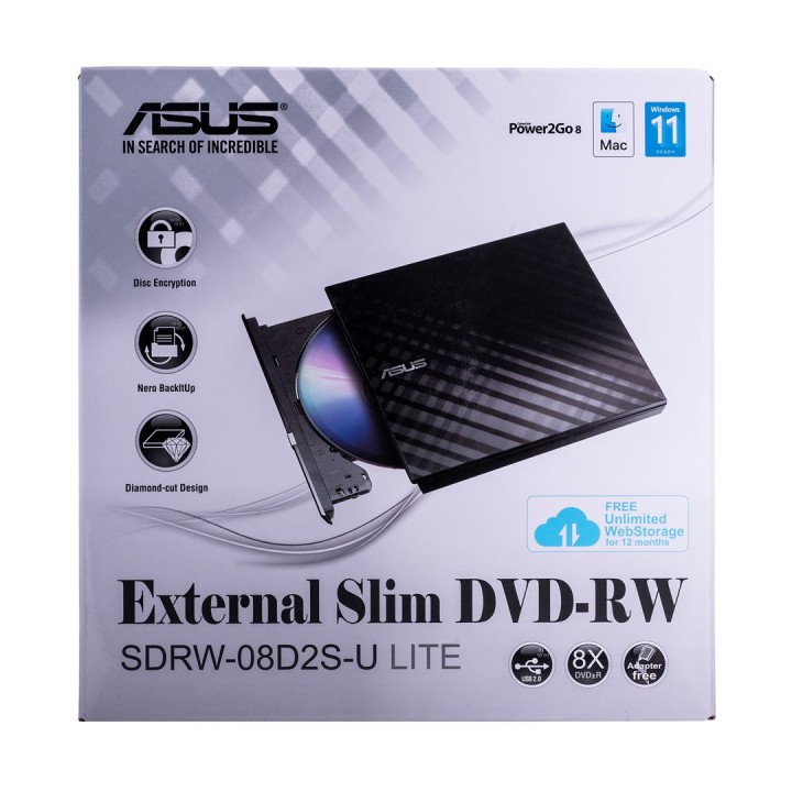 ASUS SDRW-08D2S-U Lite lettore disco ottico DVD±RW Nero