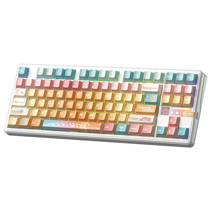 AULA Gasket F87 Pro V2 Tastiera Orange Soda Kailh Meteorite Ice Cream RGB