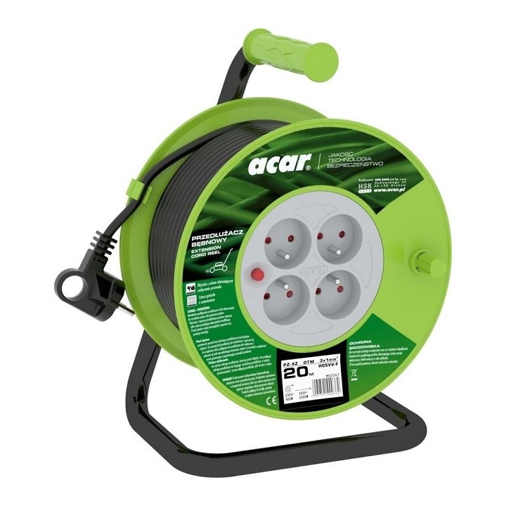 Acar PZ-4Z/OTM H05VV-F 3G1.0 20M Cavo di prolunga retrattile