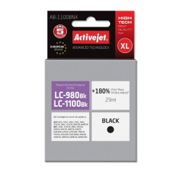 Activejet AB-1100BNX inchiostro (ricambio per Brother LC1100/LC980Bk, Supreme, 29 ml, nero)