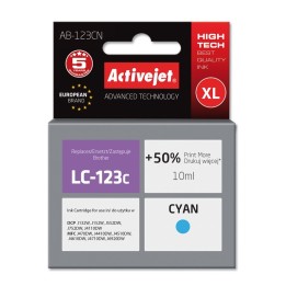 Activejet AB-123CN Inchiostro (sostituzione Brother LC123C/121C, Supreme, 10 ml, ciano)