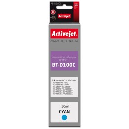 Activejet AB-D100C Cartuccia inchiostro per stampanti Brother sostitutiva per Brother BT-D100C, Supreme, 50 ml, ciano
