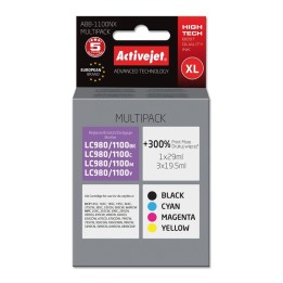 Activejet ABB-1100NX Inchiostro (sostituzione per Brother LC1100/980, Supreme, 1 x 29 ml 3 x 19.5 ml, nero magenta ciano giallo)