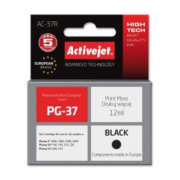 Cartuccia inchiostro Activejet AC-37R (sostituzione per Canon PG-37, Premium, 12 ml, nero)