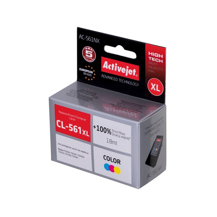 Activejet AC-561NX inchiostro (sostituzione per Canon CL-561XL, Supreme, 18 ml, colore: ciano magenta giallo)