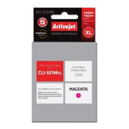 Activejet ACC-551MN Cartuccia d'inchiostro (ricambio per Canon CLI-551M, Supreme, 15 ml, magenta)