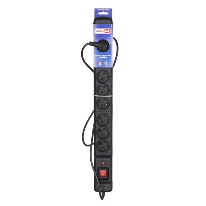 Activejet ACJ COMBO 9GN 3M multipresa nera con cavo