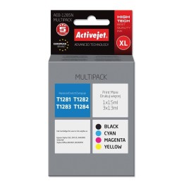 Activejet AEB-1285N Inchiostro (sostituzione per Epson T1281 T1282 T1283 T1284, Supreme, 1 x 15 ml 3 x 13 ml, nero magenta ciano