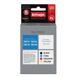 Activejet AEB-715N Inchiostro (sostituzione per Epson T0715, Supreme, 4 x 15 ml, nero magenta ciano giallo)
