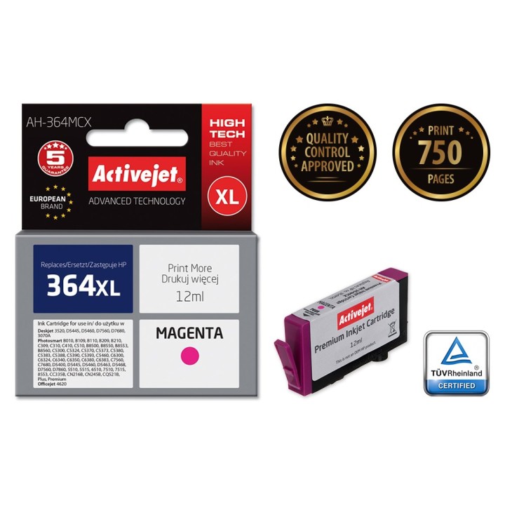Activejet AH-364MCX Inchiostro (compatibile con HP 364XL CB324EE, Premium, 12 ml, magenta)