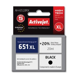 Activejet AH-651BRX Inchiostro (sostituzione per HP 651 C2P10AE, Premium, 20 ml, nero)