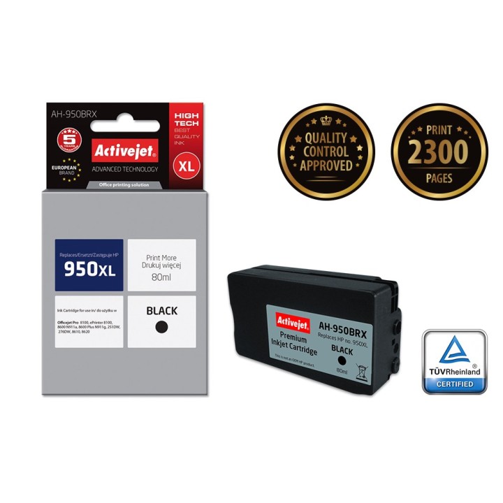 Activejet AH-950BRX Inchiostro (compatibile con HP 950XL CN045AE, Premium, 80 ml, nero)