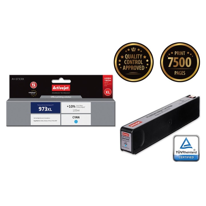 Activejet AH-973CRX inchiostro (ricambio per HP 973XL F6T81AE, Premium, 105 ml, ciano)