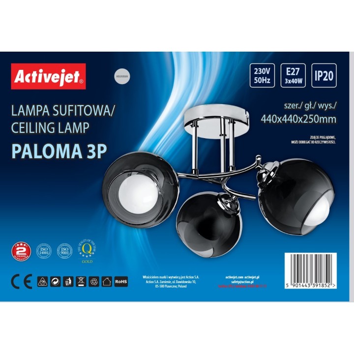 Activejet AJE-PALOMA 3P E27 3x40W lampada sospesa