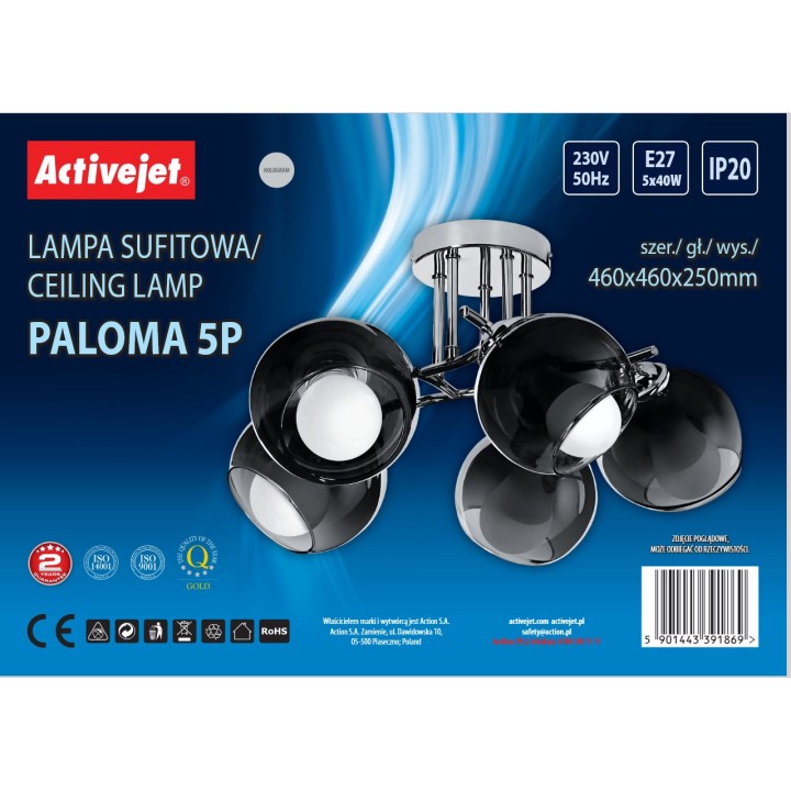 Activejet AJE-PALOMA 5P E27 5x40W lampada sospesa