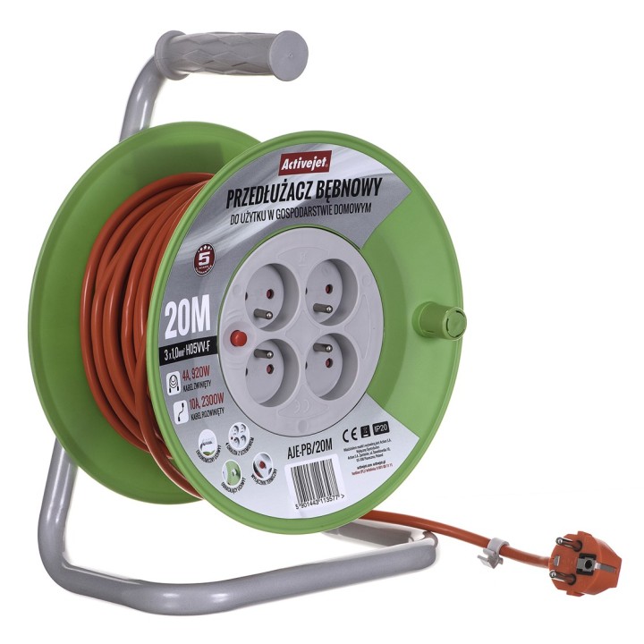 Activejet AJE-PB/20M prolunghe con avvolgicavo 20m