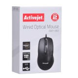 Activejet AMY-083 mouse cablato USB (ottico, 1000 DPI, nero)
