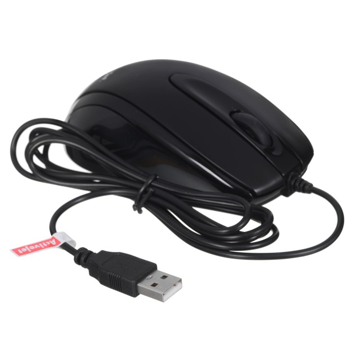Activejet AMY-083 mouse cablato USB (ottico, 1000 DPI, nero)