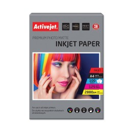 Activejet AP4-125M100 Carta fotografica opaca per stampanti a inchiostro, A4, 100 fogli