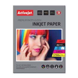 Activejet AP4-230G20 carta fotografica per stampanti a getto d'inchiostro, A4, 20 fogli
