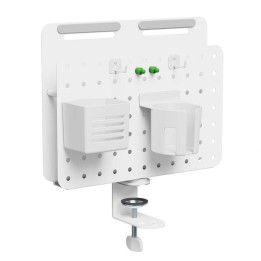 Activejet APB-006W Organizer da scrivania – pannello forato rotante con organizer verticale grigio e bianco