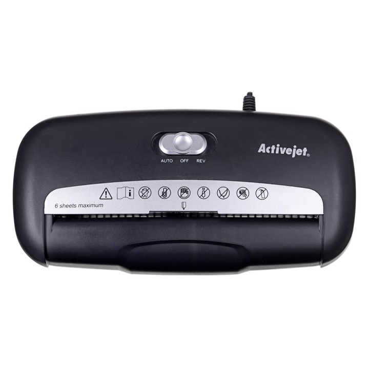 Activejet ASH-0601S tritatrice P-2 10 l 6 mm striscia 6 fogli nero