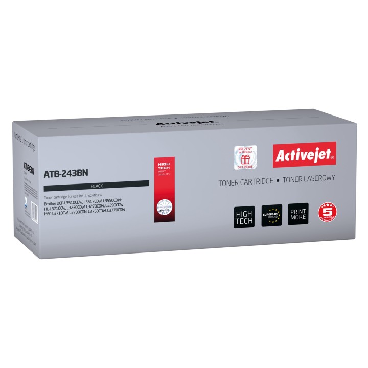 Activejet ATB-243BN Toner (sostituzione per Brother TN-243BK, Supreme, 1000 pagine, nero)