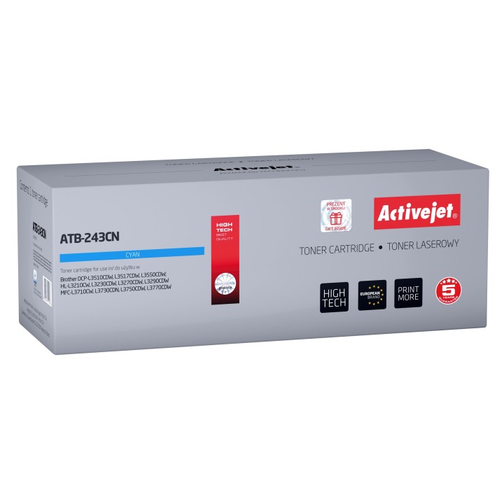 Activejet ATB-243CN Toner (sostituzione per Brother TN-243C, Supreme, 1000 pagine, ciano)