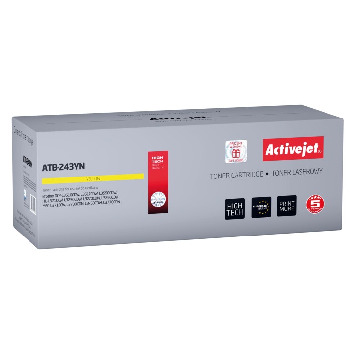 Activejet ATB-243YN Toner (sostituzione per Brother TN-243Y, Supreme, 1000 pagine, giallo)