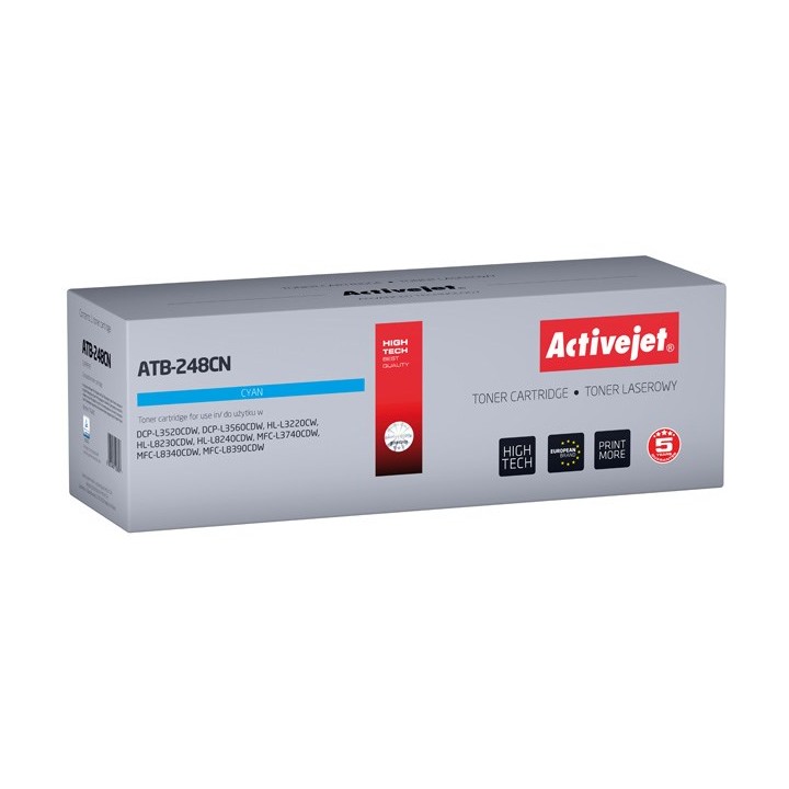 Activejet ATB-248CN Toner (sostitutivo Brother TN248C, Supreme, 1000 pagine, ciano)