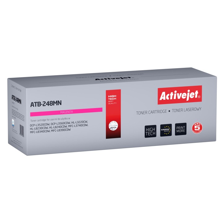 Activejet ATB-248MN Toner per stampanti Brother, Sostituzione Brother TN248M, Supreme, 1000 pagine, viola)