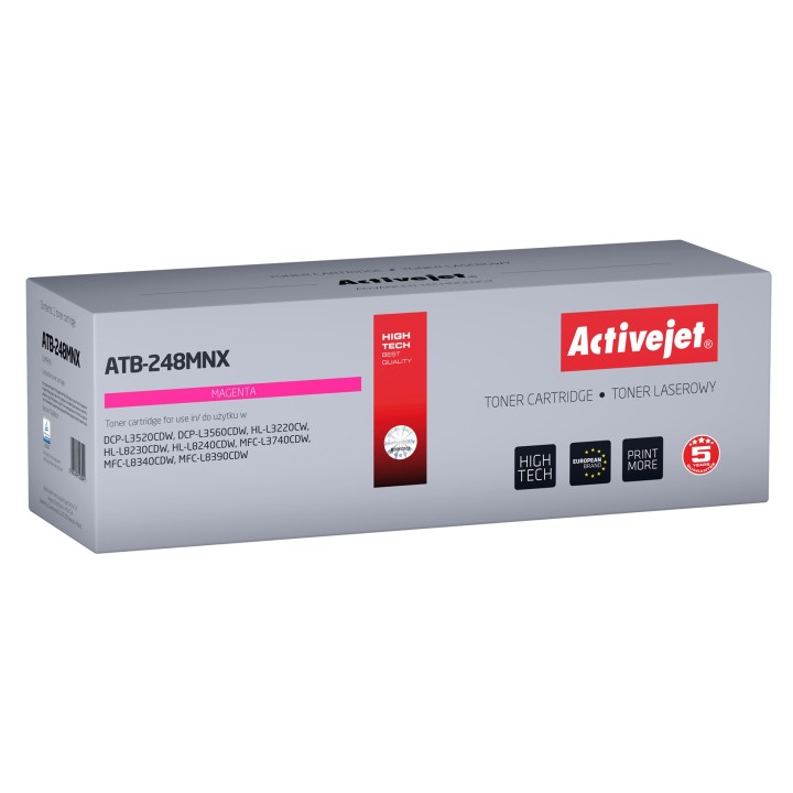 Activejet ATB-248MNX Toner per stampanti Brother, sostitutivo Brother TN248XLM, Supreme, 2 300 pagine, magenta)