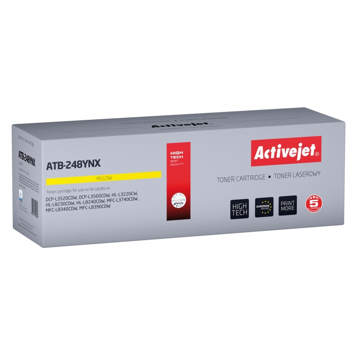 Activejet ATB-248YNX Toner per stampanti Brother, sostitutivo Brother TN248XLY, Supreme, 2300 pagine, giallo)
