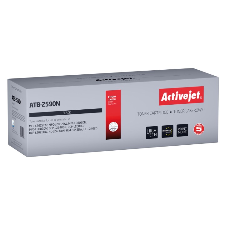 Activejet ATB-2590N Toner per stampanti Brother, sostitutivo Brother TN2590, Supreme, 1200 pagine, nero)