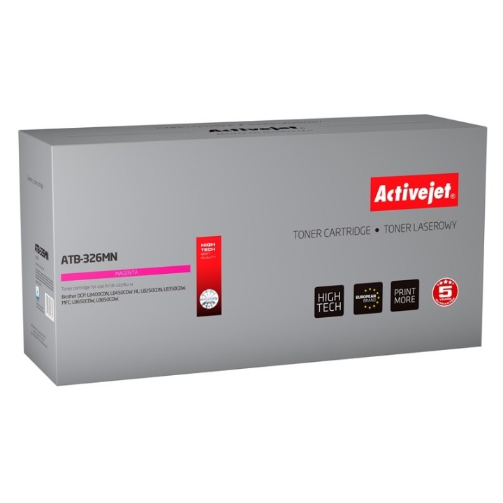 Activejet ATB-326MN Toner (sostituzione per Brother TN-326M, Supreme, 3500 pagine, magenta)