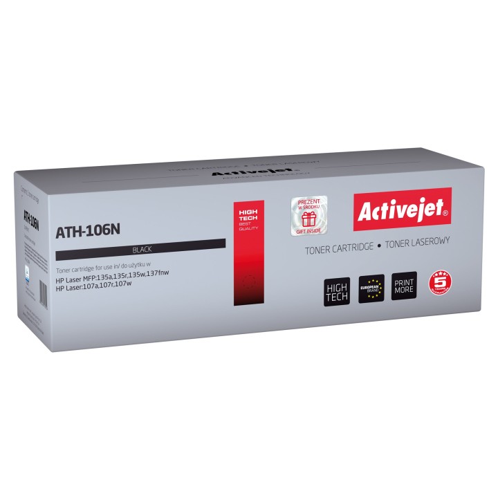 Activejet ATH-106N toner (sostitutivo per HP 106A W1106A, Supreme, 1000 pagine, nero)