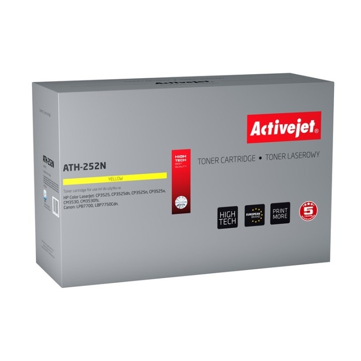 Activejet ATH-252N Toner (sostituzione per HP 504A CE252A Canon CRG-723Y, Supreme, 7000 pagine, giallo)
