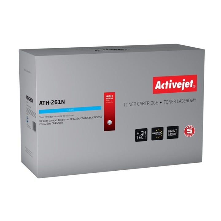 Activejet ATH-261N toner per stampante HP, sostituzione HP CE261A, Supreme, 11000 pagine, ciano