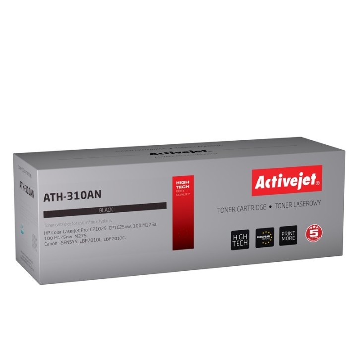 Activejet ATH-310AN Toner (sostituzione Canon HP 126A CRG-729B CE310A, Premium, 1200 pagine, nero)