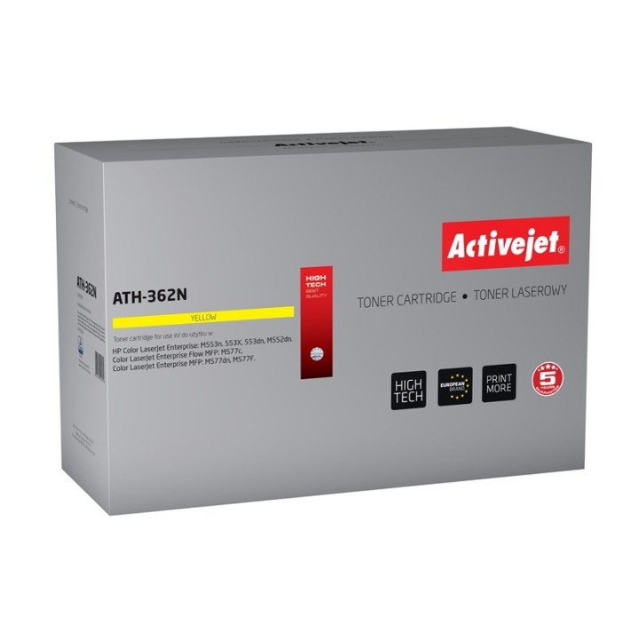 Activejet ATH-362N Toner (sostituzione per HP 508A HP508A CF362A, Supreme, 5000 pagine, giallo)