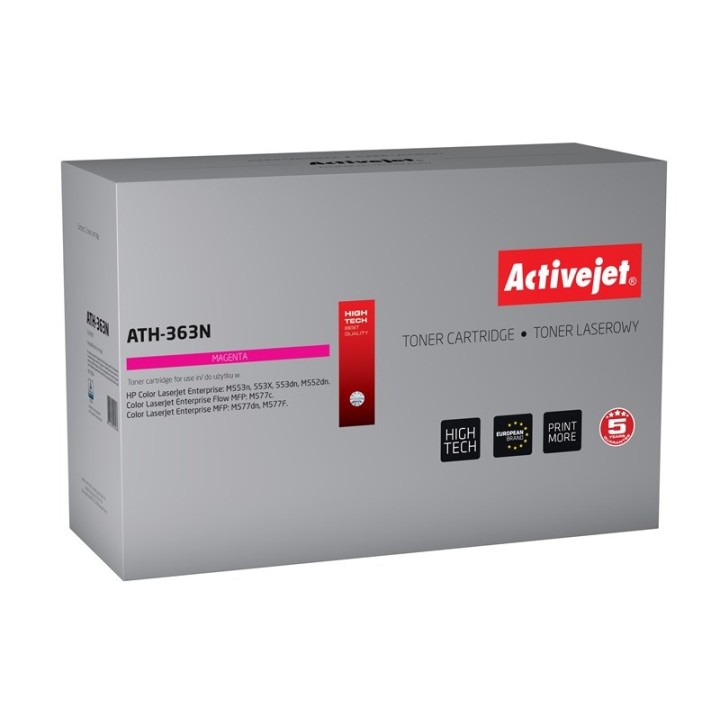 Activejet ATH-363N Toner (sostituzione per HP 508A HP508A CF363A, Supreme, 5000 pagine, magenta)