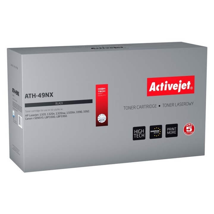 Activejet ATH-49NX Toner (ricambio per HP 49X Q5949X Canon CRG-708H, Supreme, 6000 pagine, nero)